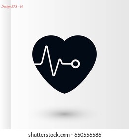 hearts vector icon, flat design best vector icon