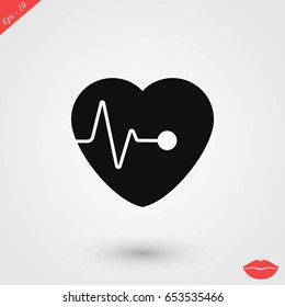 hearts vector icon, flat design best vector icon