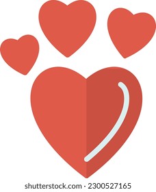Hearts Vector Icon Flat Style