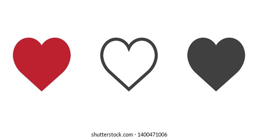 Hearts vector icon isolated on white background