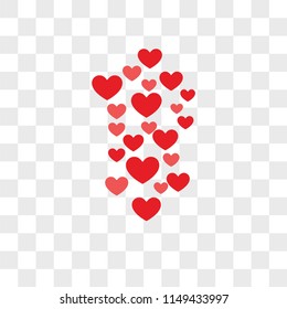Hearts vector icon on transparent background, Hearts icon