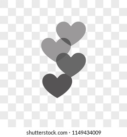 Hearts vector icon on transparent background, Hearts icon