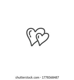 icono del vector de corazones sobre fondo blanco