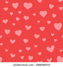 Hearts vector icon seamless pattern. Love texture background for valentine's day.