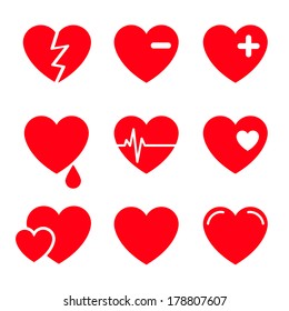 Hearts Vector Icon Set