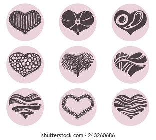 Hearts Vector Icon Set