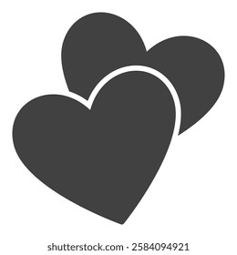 Hearts vector icon or symbol representing love and affection - flat design