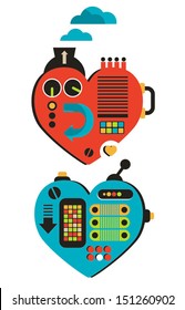  Hearts. Vector illustration. 