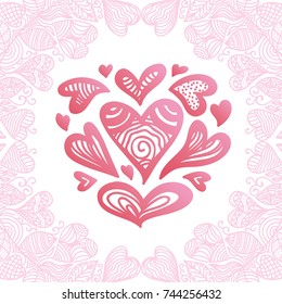 Hearts. Vector illustration.