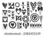 Hearts vector illustration hand drawn clipart