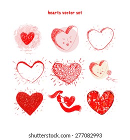 Hearts vector illustration pack collection set