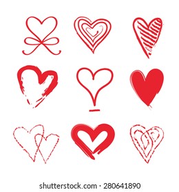 Hearts vector illustrations set