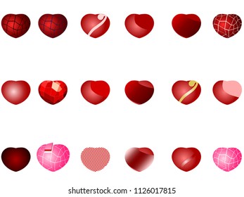 Hearts vector logo and icon set collection