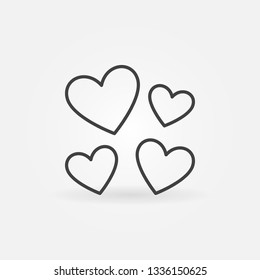 Hearts vector Love concept icon in thin line style