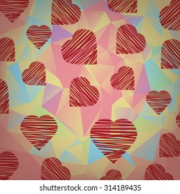 Hearts Vector Pattern And Background