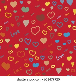 hearts vector seamless pattern. Design template for holiday and wedding card and valentines day, wallpaper, background. Love pattern. 