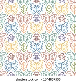 Patrón sin fisuras vectorial del corazón para camisetas, bragas, bañeras o trajes de baño, ropa interior, ropa de cama, manta o almohada. Fondo de esbozo de esquema. Tejido de Doodle. Boda. Diseño de moda para el día de San Valentín