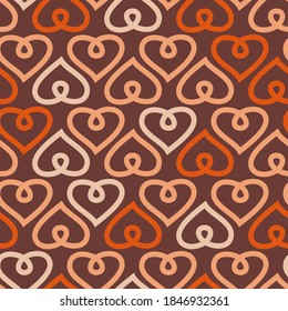 Hearts vector seamless pattern for shirt, panties, tank top, blanket or pillow. Outline sketch background. Doodle textile Fashion design for Valentines day