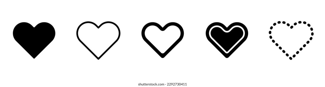 Hearts vector set. Icons of hearts are a stylish symbol of life. Cute hearts set. Icons of hearts with arrows vector. Recycle heart icon. Symbol of love vector. Saint Valentine vector.