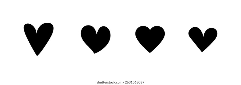 Hearts vector set on white background