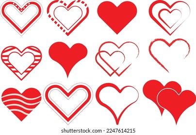 Herzvektorset für Valentinstag  