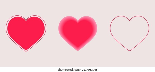 Hearts vector set with your projects, valentine's day , women's day and etc template