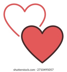 Hearts vector tribute concept colored icon or symbol