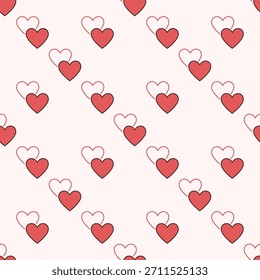 Hearts vector tribute concept colored seamless pattern