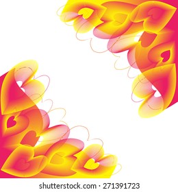 Hearts Vector for wedding invitation, greeting card, banner, frame
