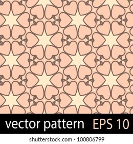 Hearts vintage pattern. Seamless vector background