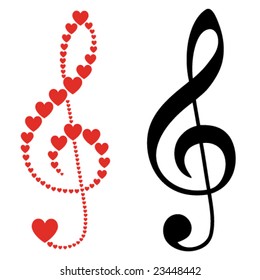 hearts violin clef