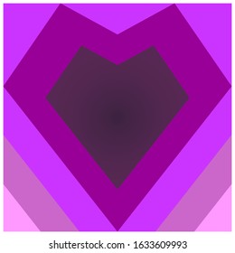 hearts with wide purple gradations