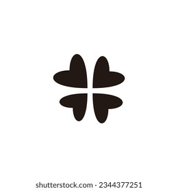 Hearts, window geometric symbol simple logo vector
