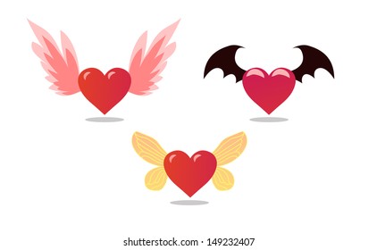 Hearts with wings