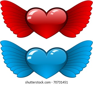 Hearts with wings