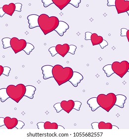 hearts with wings background