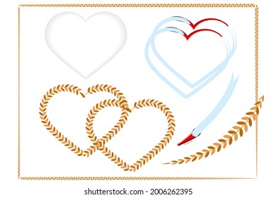 hearts.a set of hearts, a frame. on a white background.vector. design elements, print, invitations ,greeting cards.the file being edited