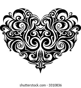 Heart-shape in tribal art style