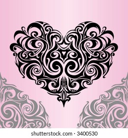 Heart-shape in tribal art style