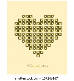 heart-shaped abstract design, cream background