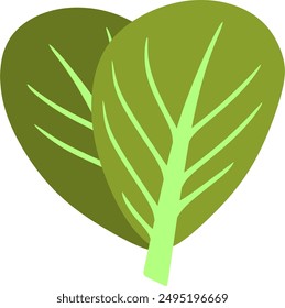 Heart-Shaped Arka Leaves Flat Design