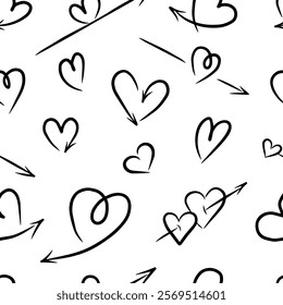 A heart-shaped arrow. a simple doodle element for the design