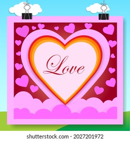 Heart-shaped art vector illustration used to make cards.