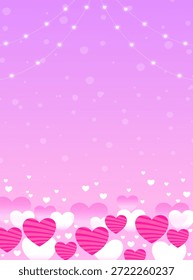 Un telón de fondo en forma de corazón, una atmósfera mágica bajo cuerdas de luces centelleantes, sobre un campo de corazones florecientes debajo, como un dulce sueño lleno de esperanza y amor suave.
Úsalo como fondo para una historia de amor.