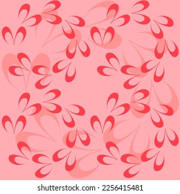 Heart-shaped background arranged in a circle.