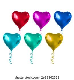 Heart-shaped balloon, design element suitable for greeting cards