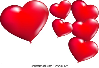 Heart-shaped balloons