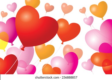 Heart-Shaped Balloons Background