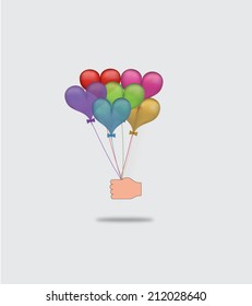 Heart-shaped balloons as a gift 