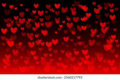 Heart-shaped bokeh patterns create a romantic atmosphere, perfect for Valentines Day celebrations or love-themed events